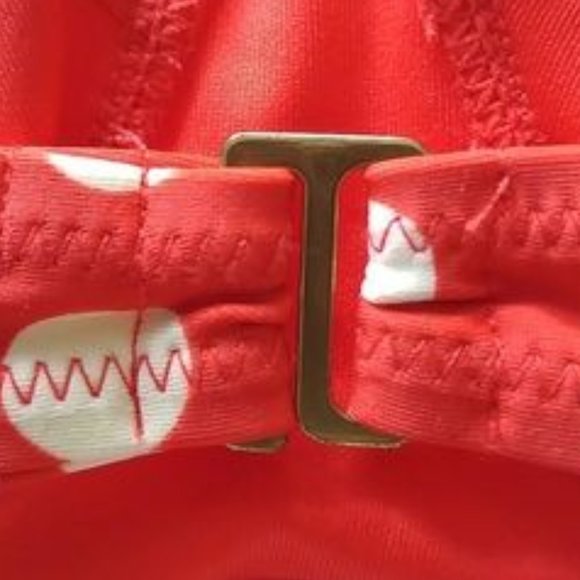 Forever21 Red and white Polka Dot Removable Neck ties Padded Bra SZ L - Picture 6 of 7